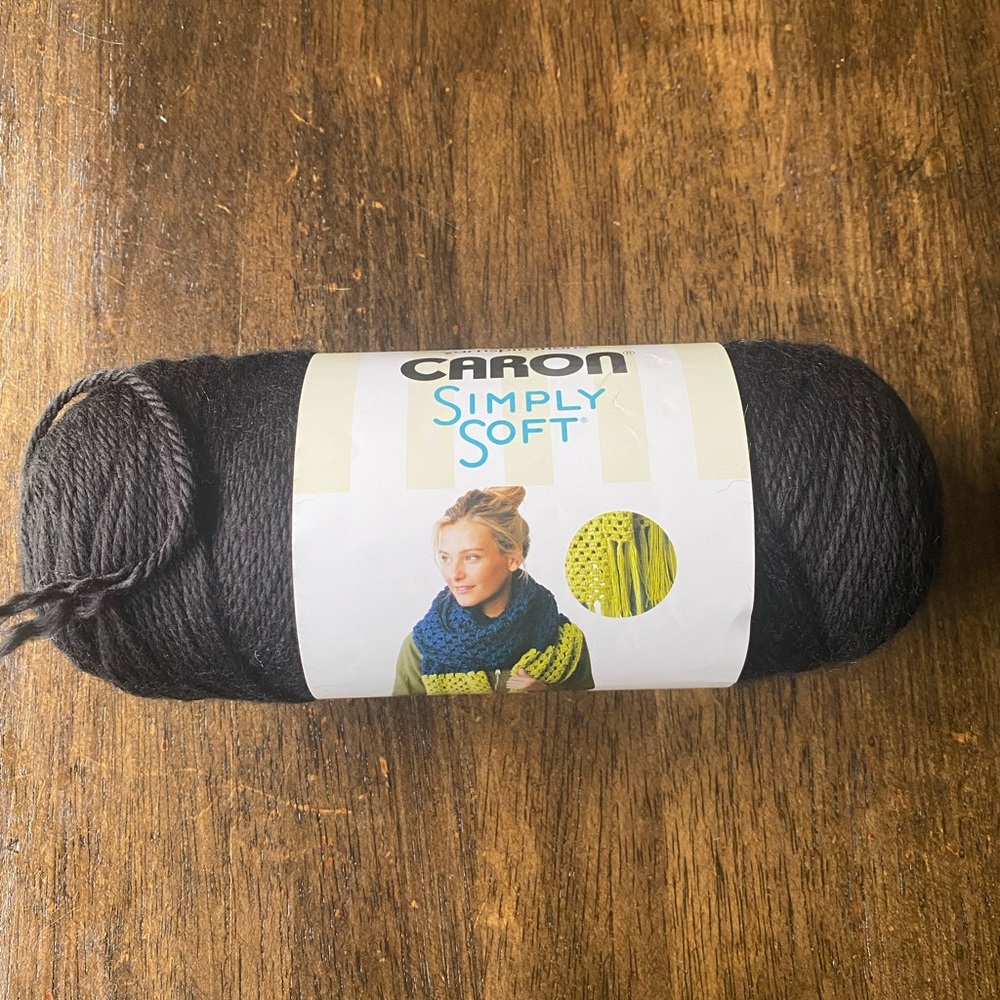 Caron Simply Soft Yarn - Black